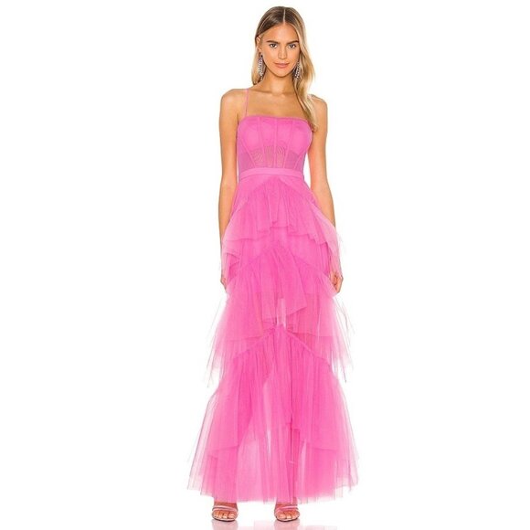 BCBGMAXAZRIA Pink Corset Tulle Evening Gown in size 4 - Picture 1 of 10